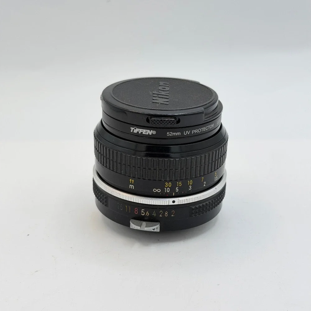 Nikon Nikkor 50mm f2 Ai Manual Focus Prime Lens with 52mm Tiffen UV Filter